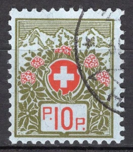 #039 - Svizzera - 10 cent francobollo in franchigia, 1911 - Usato - Picture 1 of 1