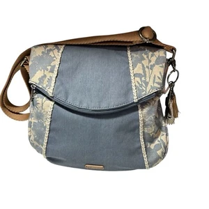 Borsa a tracolla Sakroots blu pace pieghevole con charms usata in ottime condizioni - Foto 1 di 16