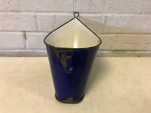 Antique Primitive Blue Enamel Wall Hanging Sieve Strainer Sifter - Picture 1 of 12