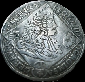 1695 KB 1/4 Thaler Silver. Leopold Medieval Transylvania Hungary. Very Rare - Picture 1 of 2