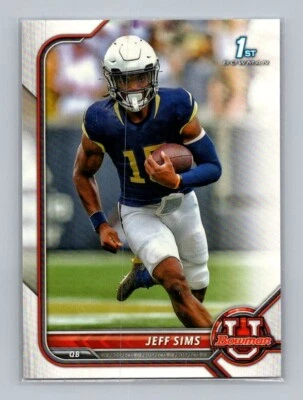 2021 -22 Bowman University Jeff Sims #44 1st Bowman - Image 1 of 2
