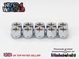 10 x Chrome Wheel Spacer Shallow Nuts M12x1.25 Fits Nissan Skyline R34 R35 GTT - Picture 1 of 2