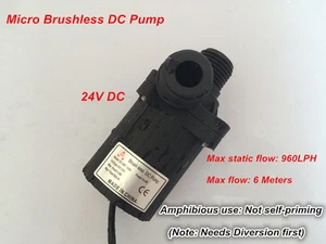 24V DC Small Submersible Water Pump 960LPH 6M,Mini Size, Brushless, For Fountain - Picture 1 of 9