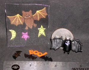 Halloween Vintage Pipistrello da Parete Tessuto Striscione Confetti Decorazione 1:12 Miniatura #9174 - Foto 1 di 1