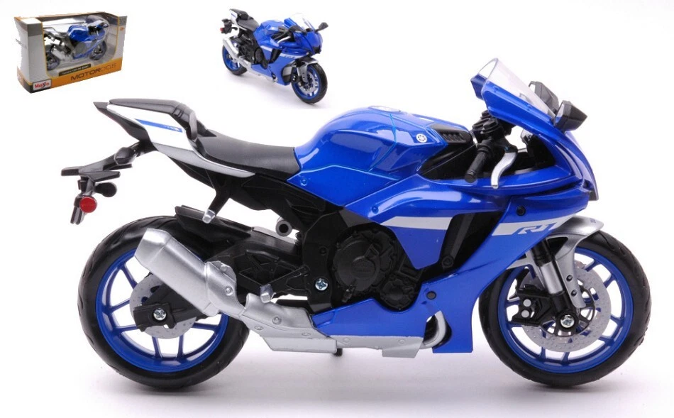 Miniature Moto Auto 1:12 Maisto YAMAHA YZF-R1 2021 BLEU Moto Diecast - Photo 1/1