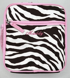 POTTERY BARN KIDS ZEBRA CLASSICO LUNCH BOX *MADDY* NUOVO SACCHETTO ROSA CIOCCOLATO RAGAZZA - Foto 1 di 3