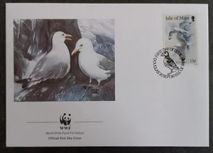 1989 Isle Of Man World Wildlife Fund FDC ties 13p Stamp cd Douglas - Picture 1 of 2