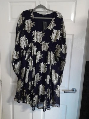 Christmas Party stunning dress Size 16 gold/midnight blue - Image 1 of 4