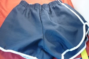 VTG.70's SHORTS X-SMALL  GYM ATHLETIC BLUE W/ WHITE STRIPE - Picture 1 of 3