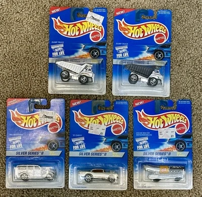 Juego completo de 4 autos Hot Wheels Silver Series II Series 2 1996 + 1 camión de volteo adicional Foto 1 de 4