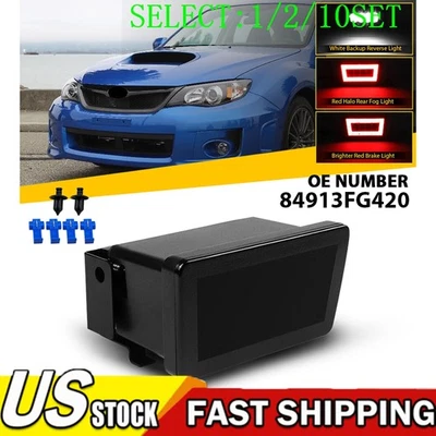 Fit Subaru WRX / STI 11-21 Smoked Lens LED Rear Fog Tail Third Brake Light 1~10X - Image 1 of 4