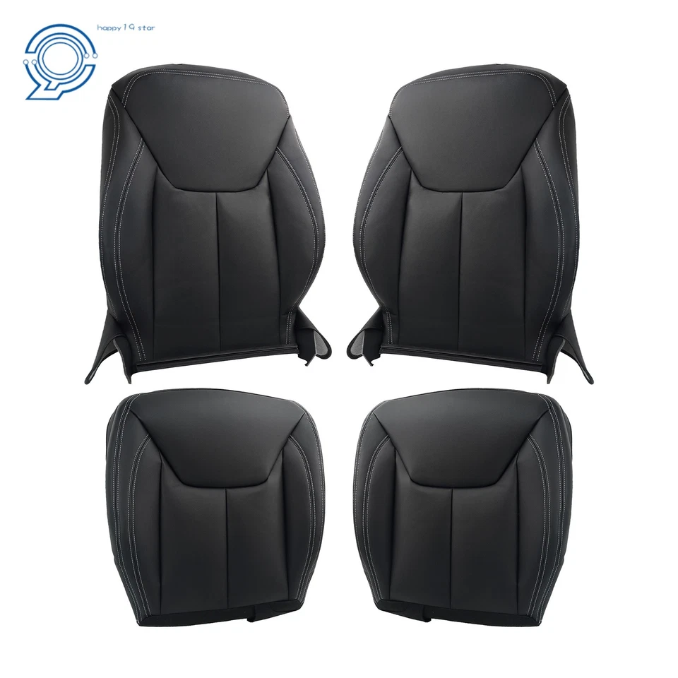 Capa de assento preta de couro para motorista + passageiro para Jeep Wrangler 2013 2014-2017 - Imagem 1 de 4