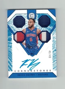 BRUCE BROWN 2018-19 Panini Cornerstones BLUE FOIL QUAD PATCH AUTO #49/49 RC RPA - Picture 1 of 2