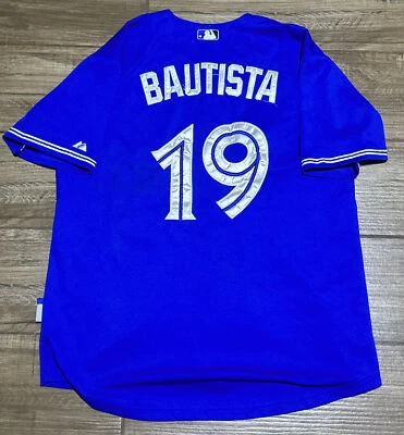 Jose Bautista Toronto Blue Jays #19 MLB Baseball Blue Majestic Jersey Size 48 - Image 1 of 3