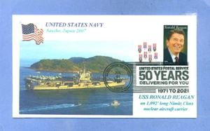 USS RONALD REAGAN CVN-76 Sasebo Harbor, Giappone foto a colori cachetta pittorica PM - Foto 1 di 1