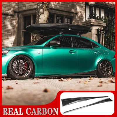 REAL Carbon Fiber Side Skirt Add-on Lips Fit For Lexus IS250 IS350 F-Sport 14-20 - Image 1 of 4