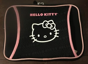 Hello Kitty IPAD Tablet Protective Case Classic Pink & Black Logo Zip 10x7 - Picture 1 of 5