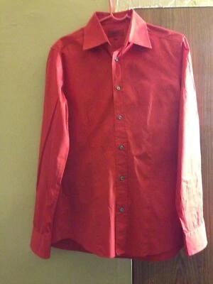 Men's HUGO by HUGO BOSS Red Button Down Shirt 100% Cotton SZ S Made in Turkey - Image 1 of 2