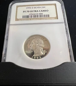 1995 S Silver Proof Quarter NGC PF70 Ultra Cameo - Picture 1 of 2