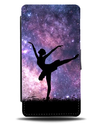 Ballet Silhouette Flip Wallet Case Ballerina Space Stars Sky i710 - Image 1 of 3