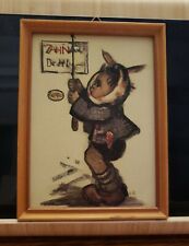 Vintage M J Hummel "Boy With Toothache" Framed Print West Germany Miniature 5x4
