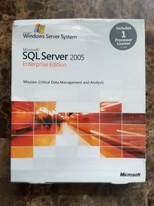 NEW SEALED Microsoft SQL Server 2005 Enterprise Edition x86 1 Processor License - Afbeelding 1 van 3