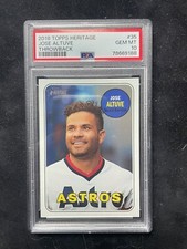 2018 Topps Heritage Throwback Variation Jose Altuve Houston Astros PSA 10