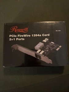 Rosewill PCIe FireWire 1394a Card 2+1 Ports RC-504 Sealed Box. Never Opened - Picture 1 of 2