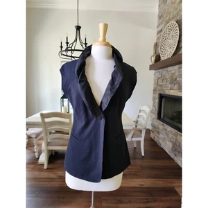Cabi Sleeveless Blazer Vest Shawl Collar Career Black Size 6 - Picture 1 of 10