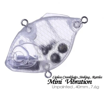 20PCS 4CM 7.6G Sinking Lipless Crankbait VIB Unpainted Bait Blank Fishing Lure - Image 1 of 4