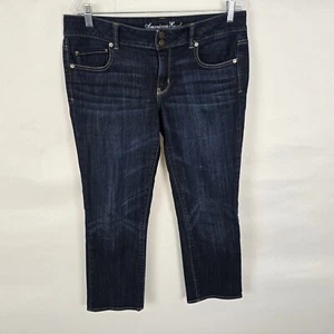 Jeans American Eagle donna 12 blu lavaggio scuro artista elasticizzato crop - Foto 1 di 19