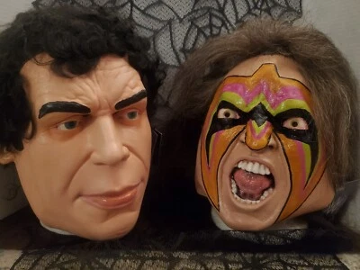 WWE Legends Ultimate Warrior Vs  Andre The Giant Mask Set Trick Or Treat Studios - Image 1 of 4