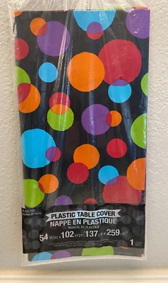 "Balloon Party" Birthday Plastic Table Cover Birthday Party 54"x102" - Image 1 of 2