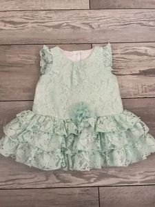 NWOT Boutique Girls Dress Teal Mia & Mimi 3-6 Ruffles Toddler  Church 2 - Picture 1 of 2