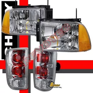 95 96 97 Chevy Blazer S10 LT LS Headlights Lamps + Tail Lights Chrome - Foto 1 di 3