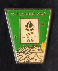 ALBERTVILLE 1992 OLYMPICS. COUNTDOWN PIN. 16 FEBRUARY 1992. 1 PIN FROM A PUZZLE - Picture 1 of 2