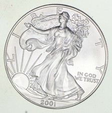 Better Date 2001 American Silver Eagle 1 Troy Oz .999 Fine Silver BU Unc