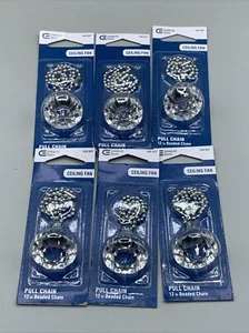 6 PACK Commercial Electric Ceiling Fan Pulls Chrome, 12 inch - Picture 1 of 1