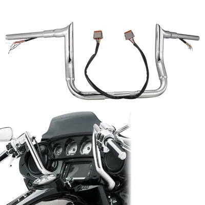 Руль Street Electra Glide 12 дюймов предварительно подключенный Meathook 1-1/2 дюйма для Harley 1996-2006 - Изображение 1 из 4
