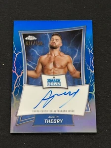 Austin Theory 2025 Topps Chrome Blue On Card Auto Autograph WWE Wrestling 17/150 - Picture 1 of 2