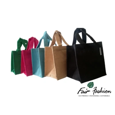 UK FAIRFASHION Jute Hessisch Bunt Mittel Geschenktüte/Beutel - Natur & Biologisch Abbaubar