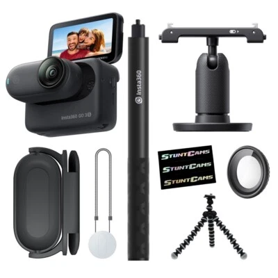 Insta360 4K GO 3S Black 64GB Camera WiFi Mini Waterproof Camera + Selfie Stick - Image 1 of 4