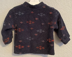 Cyndy Love Aspen Designs Boys Pullover Fleece Navy Tweed Berber, Size: 4 - Picture 1 of 6