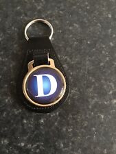 Single Initial Letter - Simulated Leather circular Key ring letter D