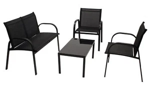 Loungeset Sitzgruppe Gartenset Gartenmöbel Garnitur ARONA Metall Gewebe 4-teilig - Bild 1 von 7