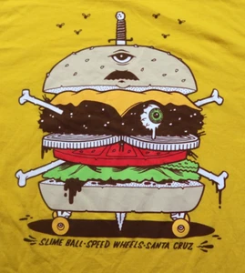 Santa Cruz Slime Balls Burger Balls Skate Wheels T-Shirt Men's Size M Rare - Picture 1 of 9