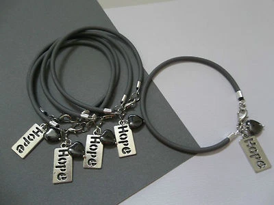 5-'HOPE HEART' BRAIN CANCER OR PARKINSON'S DISEASE AWARENESS BRACELETS - Image 1 of 2