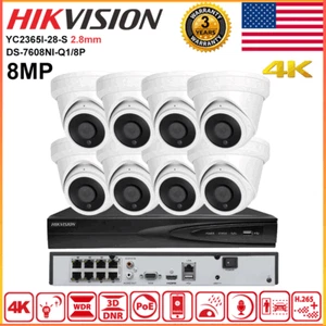Hikvision 8MP 8CH 8PoE CCTV System 4K 8MP IR30m POE Security IP Camera MIC Kit - Picture 1 of 27
