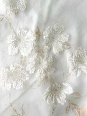 Винтажная занавеска для душа и окна прозрачная флокированная ткань ретро бабушка - Изображение 1 из 4