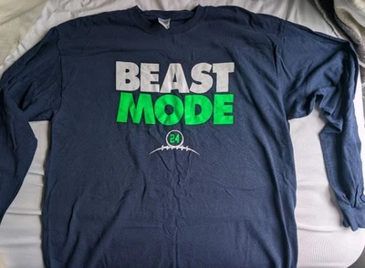 Camisa Manga Larga Seattle Seahawks Talla XL Modo Bestia Marshawn Lynch #24 Algodón Foto 1 de 4